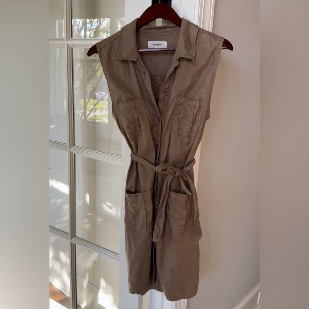 Women's Taupe Sleeveless Dress